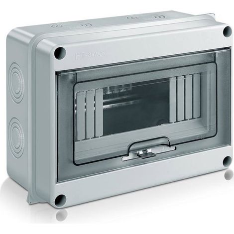 Coffret électrique étanche IP65 8 modules - Boîtier extérieur ABS, porte transparente verrouillable, 155×200×93 mm (1/5)