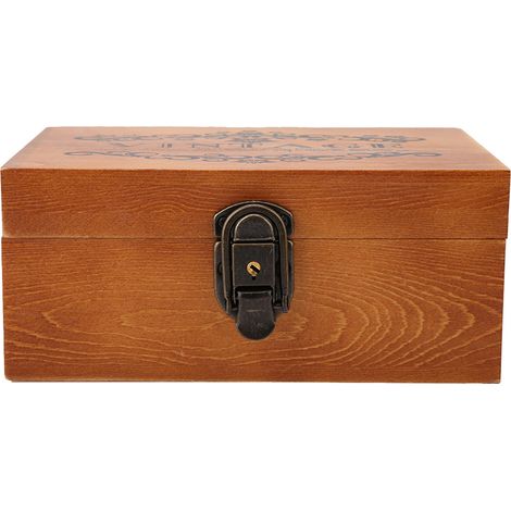 Boîte de Rangement Vintage en Bois avec Mots Français Anciens - Décoration et Stockage (1/5)