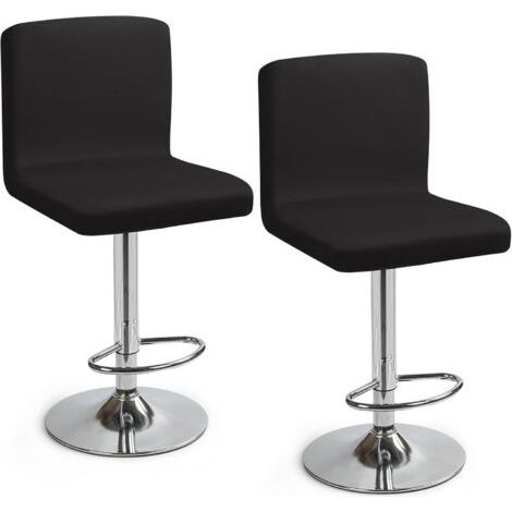 Housses de Chaise de Bar Extensible,Lot de 2 Housse de Chaise de Salle à Manger de Bar Universel Housse de Tabouret de Bar avec Dossier Housse Chaise de Bar pour Pub Cuisine Café(Noir, Lot de (1/5)