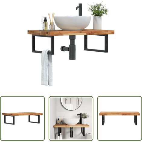 vidaXL Akazienholz - Waschbeckenregal Wandmontage Stahl und Akazienholz (1/5)
