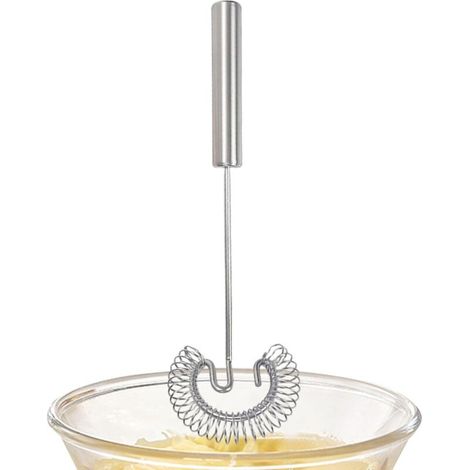 Fouet à œufs en acier inoxydable - Outil de fouet spiralé, fouet de cuisine en fil de fer de 10,6 x 2,8 pouces avec rotation (1/5)