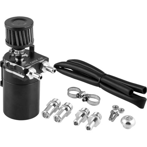 Noir polonais déflecteur d'huile en Aluminium d'automobile Peut réservoir 300ML avec Filtre à Air réservoir de Liquide de Refroidissement en Aluminium (1/5)