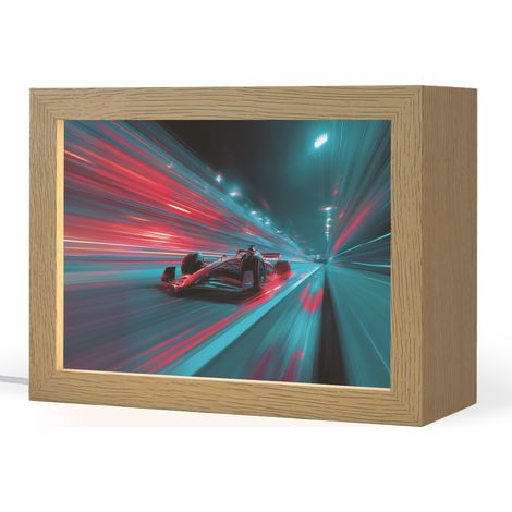 LUCE NOTTURNA PER BAMBINI Auto da corsa - Rosso - Velocità 20x15 cm