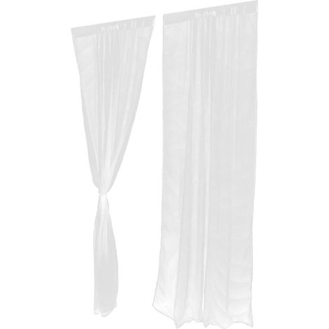 Rideaux de fenêtre pour salon, chambre et cuisine, 230 x 140 cm, polyester, design élégant, lot de 2 (1/5)
