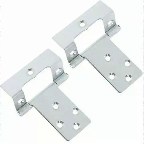 Pour 1 manivelle large de 50 mm, charnière plate argentée, suspension pour porte de placard en bois, accessoires pour caravanes, camping-cars et bateaux - JXLGV (1/4)