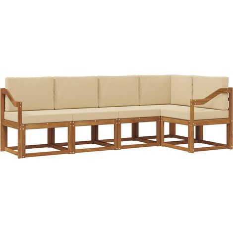 Outdoor Sofa Set with Cushion 5 pcs Natural and Beige vidaXL (1/5)