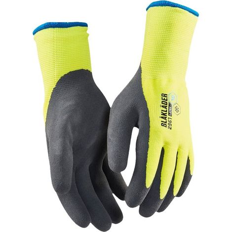 Lot de 6 paires - Gants artisan doublés latex trempé 2961 - Jaune fluo 8