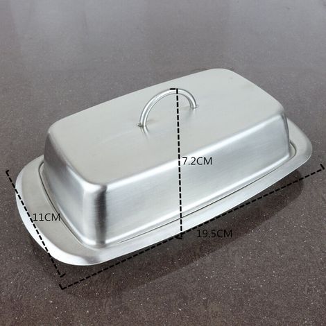 Beurrier Avec Couvercle, Acier Inoxydable, Argent 19,5 X 11 X 7.2 cm (1/3)