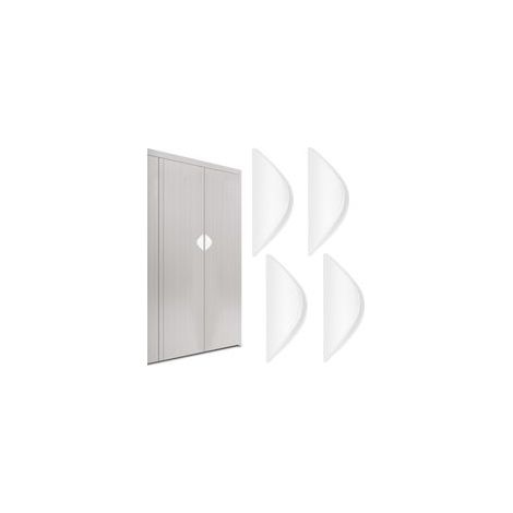 Poignee de Meuble Cuisine Poignée Porte Coulissante Intérieure Extérieure 4 Pièces Poignet de Placard Coquille Tiroir Poignees Portes Sans Percage Poignets Auto Adhésif pour Armoire Fenetre (Bl