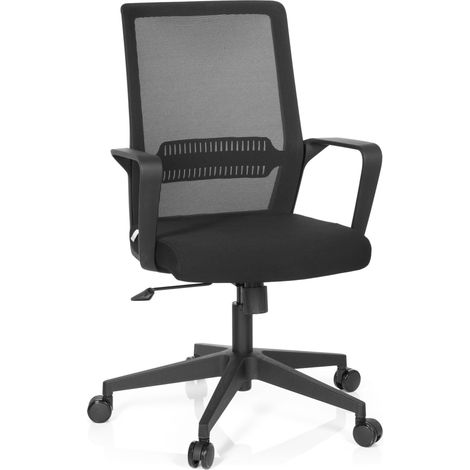 Bürostuhl / Drehstuhl PRESTON Netzstoff schwarz hjh OFFICE (1/5)