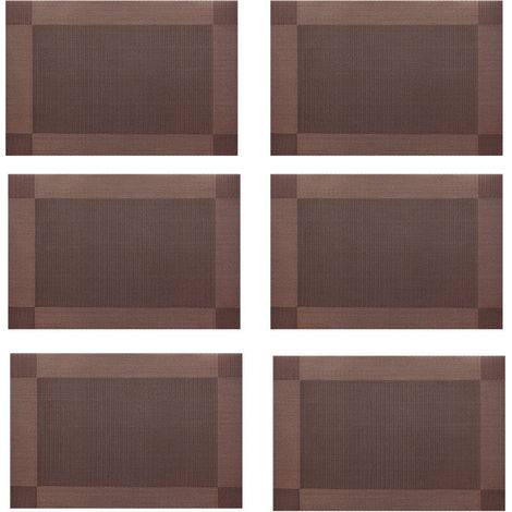 Lot de 6 sets de table en PVC lavables, coloris marron, style européen décoratif (1/3)