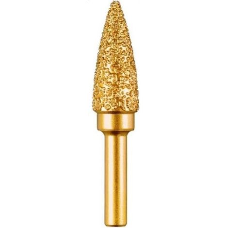 Tête de meulage diamantée brasée de 13 mm, type pointu, poignée ronde de 6 mm, foret de polissage à gros grains pour bois et pierre, ponçage du métal, ébavurage en acier inoxydable, coupe de (1/5)
