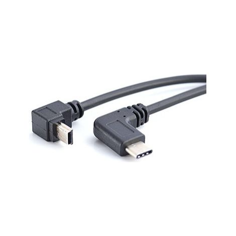 Câble OTG (copie d'images) compatible avec les téléphones Android (USB-C mâle vers mini-5 broches mâle, coudé par le bas) et les appareils photo Canon. (1/5)