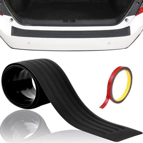 Tira protectora para el parachoques trasero de 90 cm, tipo universal, fabricada en goma, protege y cubre arañazos, apta para todo tipo de coches (1/4)