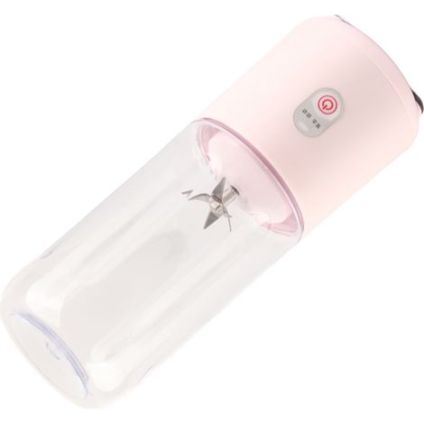 500 ml Mini-Entsafter, tragbar, pink, 6-Klingen-Obst- und Gemüseentsafter, USB-wiederaufladbarer Entsafter-Mixer (1/5)