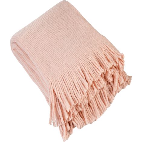 Plaid maille  - Effet laine tricotée Rose 130x160 cm