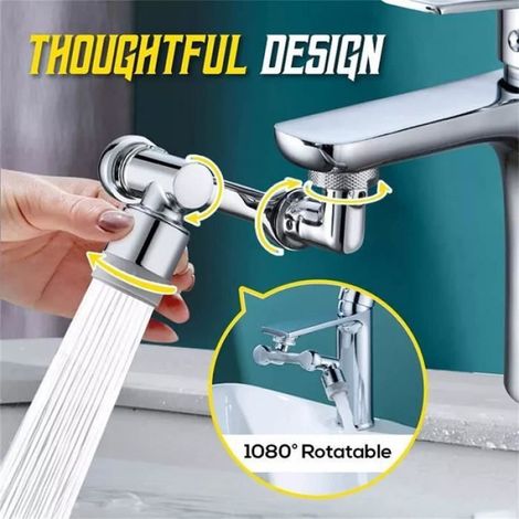 1 Robinet d'extension, Cuivre, Rotatif 1080°, Anti-éclaboussures, Économie d'eau, Cuisine Salle de bain (1/3)