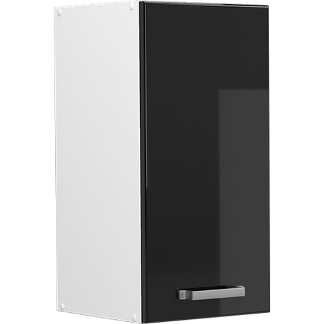 Hängeschrank R-Line, Schwarz Hochglanz, 30 cm, Vicco
