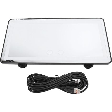 Miroir courtoisie pare-soleil rechargeable, 3 éclairages, commande tactile, vue arrière