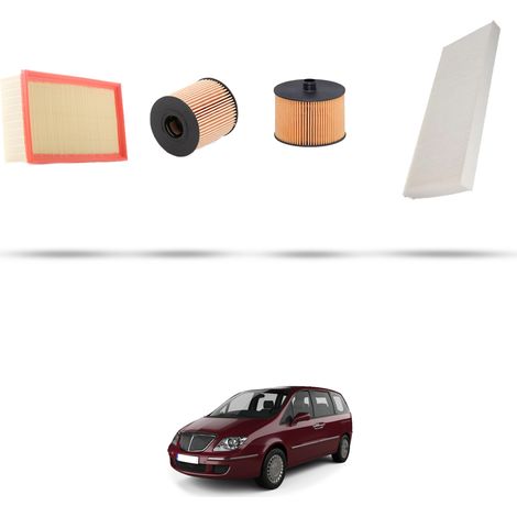 Kit tagliando 4 filtri compatibile con Lancia Phedra 2.0 JTD 100kw dal 2006 (1/5)