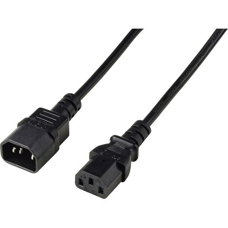 Renkforce Strom Verlängerungskabel Deluxe [1x Kaltgeräte-Stecker C13 - 1x Kaltgeräte-Buchse C14] 3.0 (1/3)