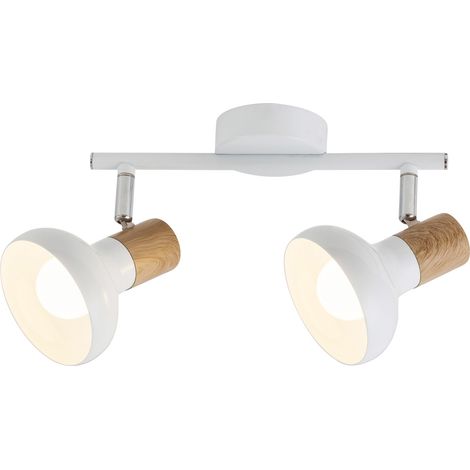 Spot plafond/mural blanc métal E14 2x40W Holly Rabalux (1/4)