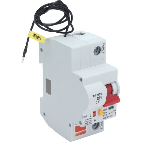 Intelligenter WLAN-Leistungsschalter, 1-polig, Bluetooth-fähig, Fernbedienung, flammhemmendes Gehäuse, 220 V, 32 A (1/5)