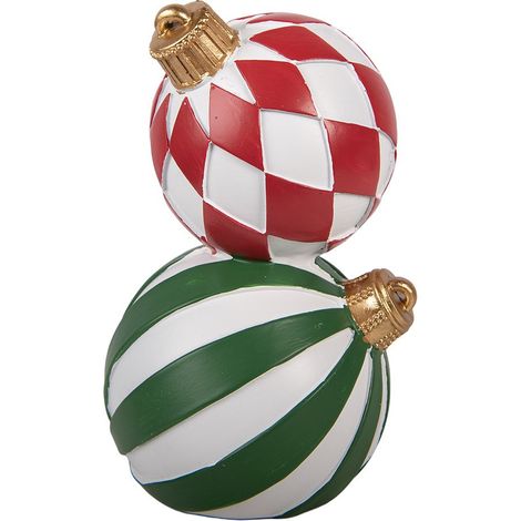 Statuette Décorative de Noël en Forme de Boule en Plastique Blanc Ø 12 x 20 cm - PANGIVO