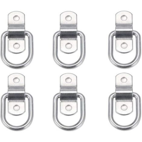 Lot de 6 anneaux d'arrimage robustes pour montage, fixation, sangles, taquets, crochets, ancrages de remorque D Anneau D'arrimage (1/3)