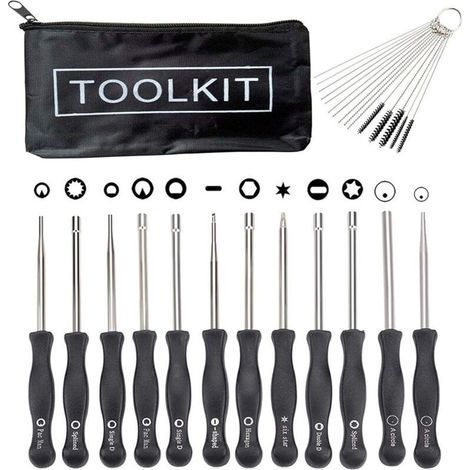 Lot de 12 outils de réglage de carburateur avec tournevis acircle pour carburateur commun à 2 cycles - Outil de réglage du carburateur de petit moteur (1/5)