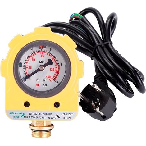 Pressostat de Pompe à Eau, Régulateur de Pression Automatique 0-10 Bar, 220V, Interrupteur de Commande Réglable (1/5)