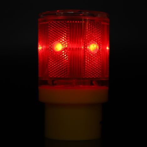 Blinkende LED-Warnleuchte, solarbetrieben, Notfall-Sicherheitsalarm-Blitzlampe (rot) (1/5)
