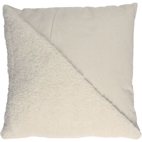 Coussin Déco "Bouclette" 40x40cm Beige (1/5)