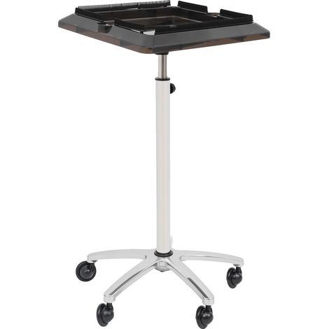 Chariot de Salon, ABS, Hauteur Réglable 70-110 cm, Taille du Plateau 40x40 cm, 5 Roues, Utilisation Intérieure (1/5)