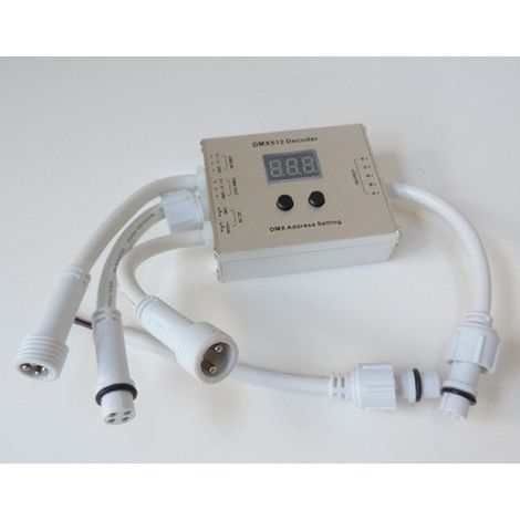 Décodeur pour bandeau et ampoule LED 12-24V DC puissance 108W/216W blanc ou RGB IP65 DMX512