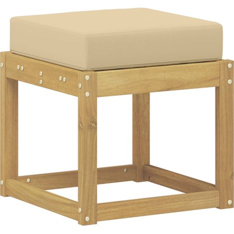 Panca da esterno con cuscino Bianco 43 x 43 x 45 cm vidaXL