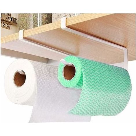 2 pezzi di supporto per carta assorbente, portarotolo da cucina, porta carta assorbente da cucina, supporto per rotoli di carta senza foratura, portascottex murale senza perforazione, adatto per cucin (1/5)