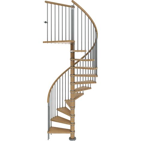 Dolle Spindeltreppe Winnipeg 246-270cm Geschosshöhe 11 Stufen Ø140cm Eiche geölt
