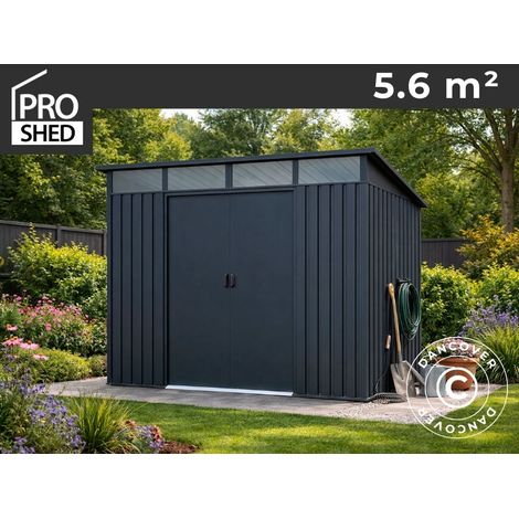 Garden shed w/Skylight, 2.38x2.36x2.02 m, 5.6 m², ProShed®, Anthracite (1/2)