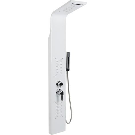 Colonna doccia in acciaio inox Colonna doccia bianca con comoda doccia idromassaggio a pioggia