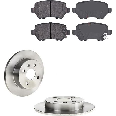 KIT FRENI POSTERIORI compatibile con OPEL ASTRA H / CLASSIC 2 VOLUMI/CODA SPIOVENTE (A04) - DISCHI + PASTIGLIE OEM: P 59 038 / 16954 , 16955 /SOSTITUZIONE DIRETTA/BASSA POLVERE/SILENZIOSO (1/5)