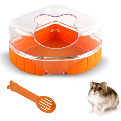 Salle de bain sable hamster avec pelle, bac plastique grand format, sauna et toilettes animaux