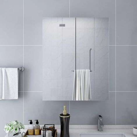 vidaXL Armario de espejo de baño MDF blanco 60x15x75 cm (1/5)