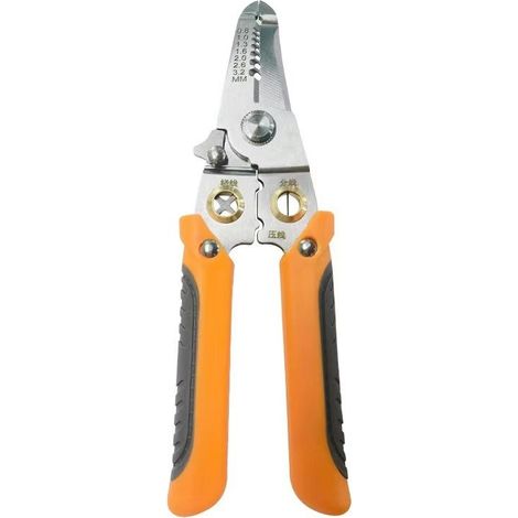 Pince orange – Dénude, presse, coupe – Acier inox – Lot pro – Pour atelier – Ergonomique (1/5)