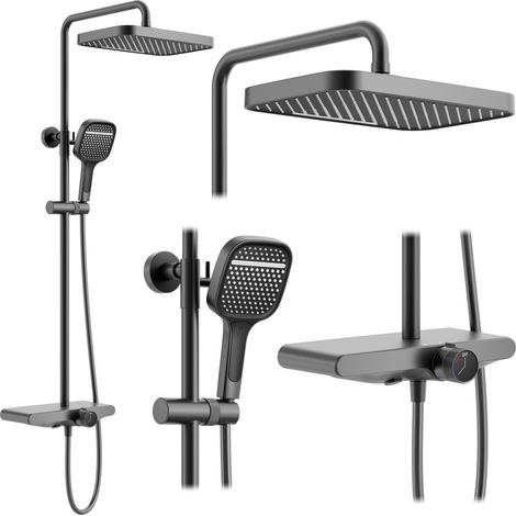 SHOWER SET REA BARI TITANIUM