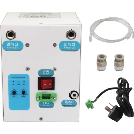 Sécheur d'air comprimé par réfrigération pour compresseur sécheur frigorifique filtre séparateur d'eau et d'huile à air comprimé régulateur de pression d'air comprimé traitement (100L/min) (1/5)