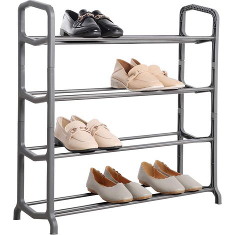 4 Tier Shoe Rack Grey (1/5)