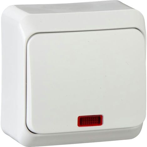 Interrupteur unipolaire Prima avec éclairage blanc Prima WDE001014