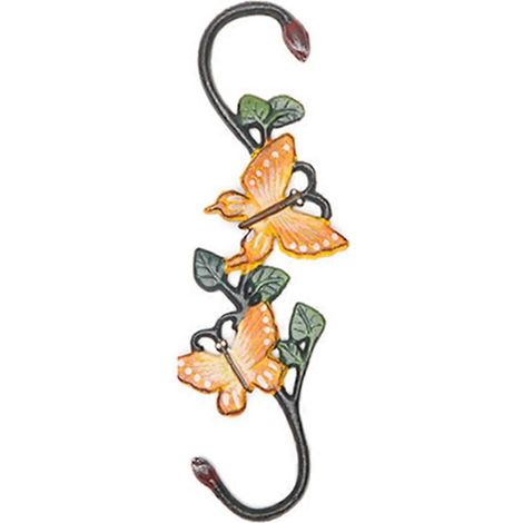 Support pour mangeoire à oiseaux, support pour plantes en métal, motif colibri et papillon, crochet en S robuste pour suspendre plantes, carillons éoliens et lanternes - B