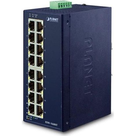 Planet IP30 Industrial de 16 puertos, ISW-1600T